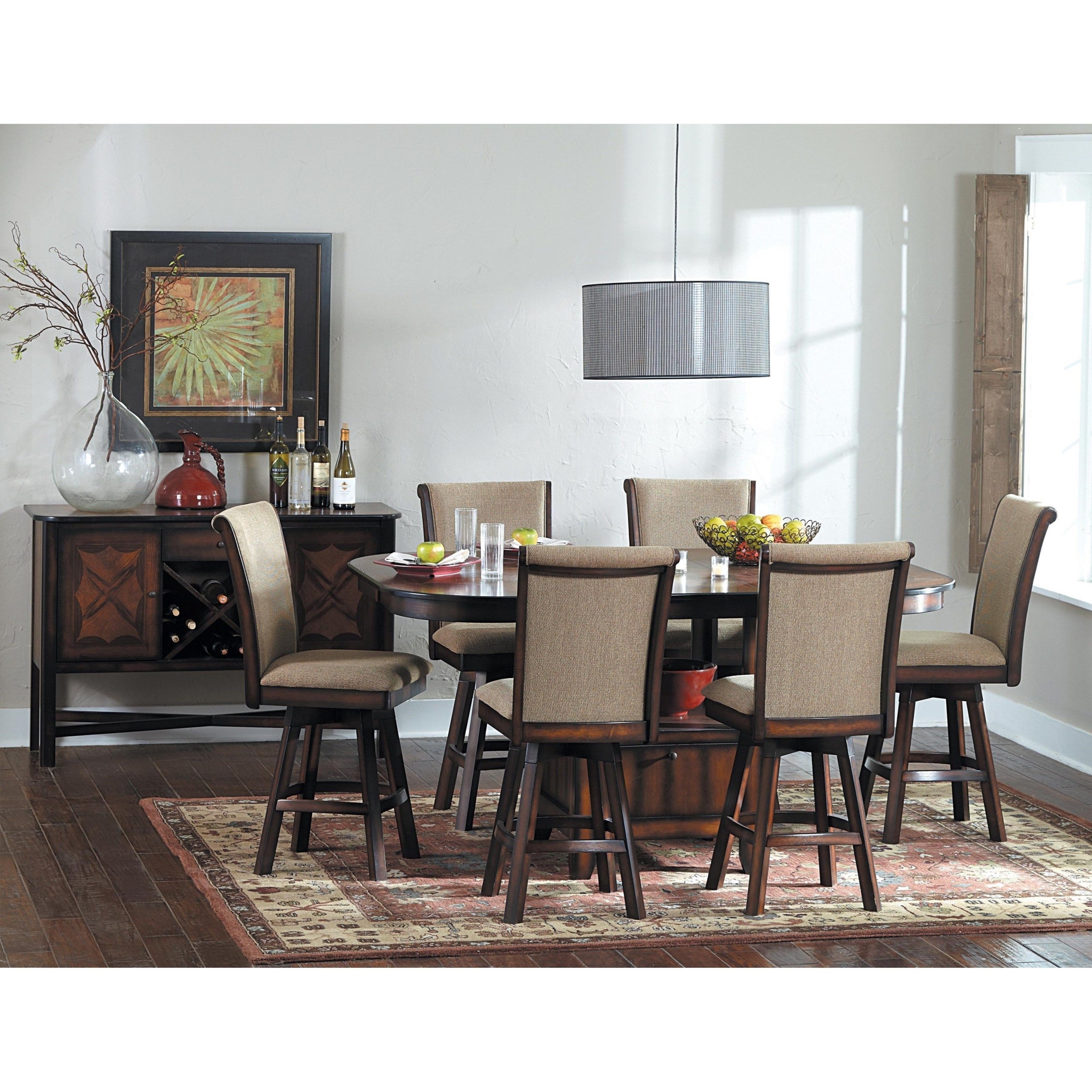 Glenbrook 7 piece counter height dining set with swivel chairs