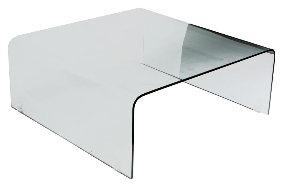 Large square glass coffee table 1