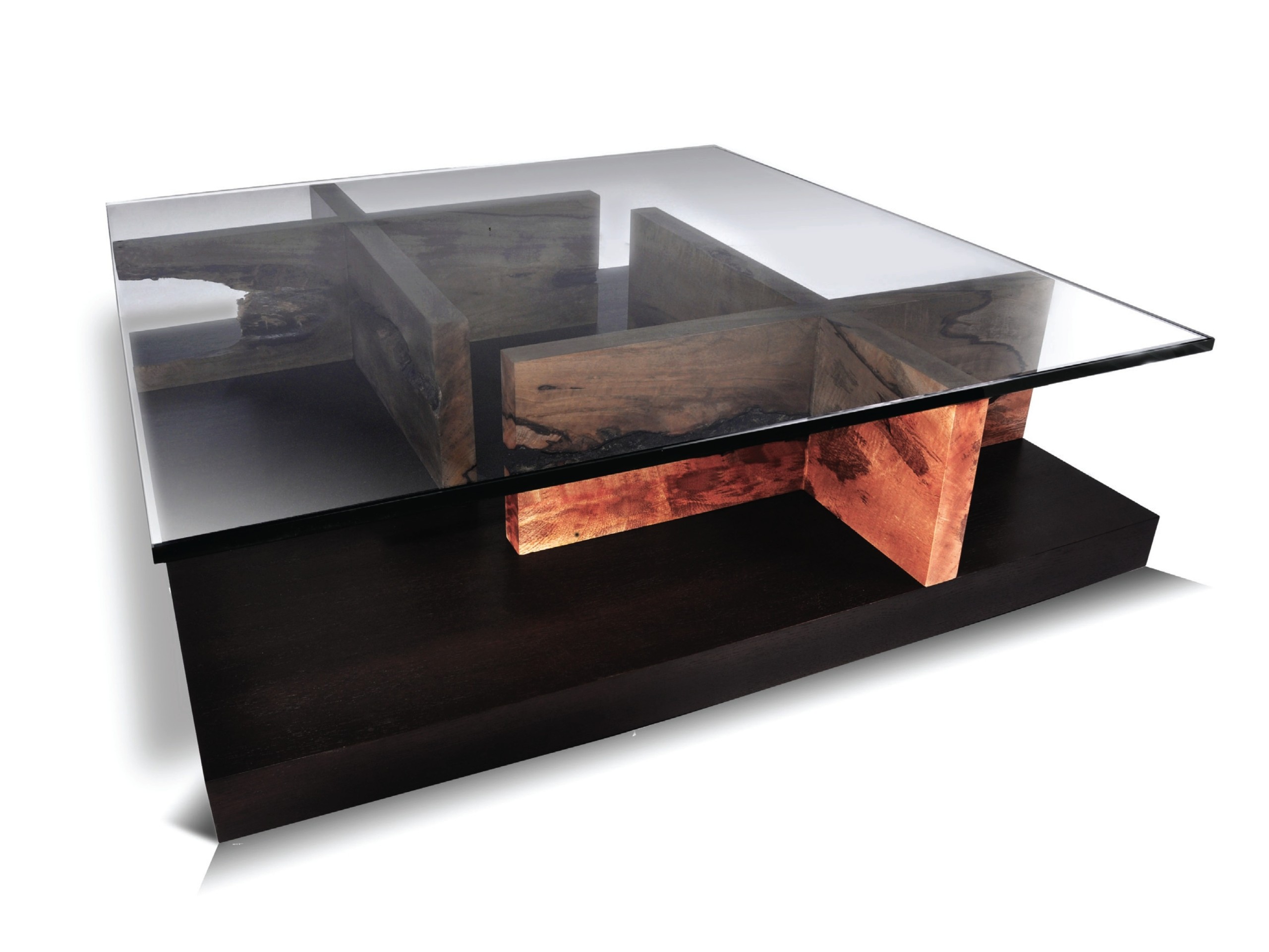 Large square glass coffee table 18