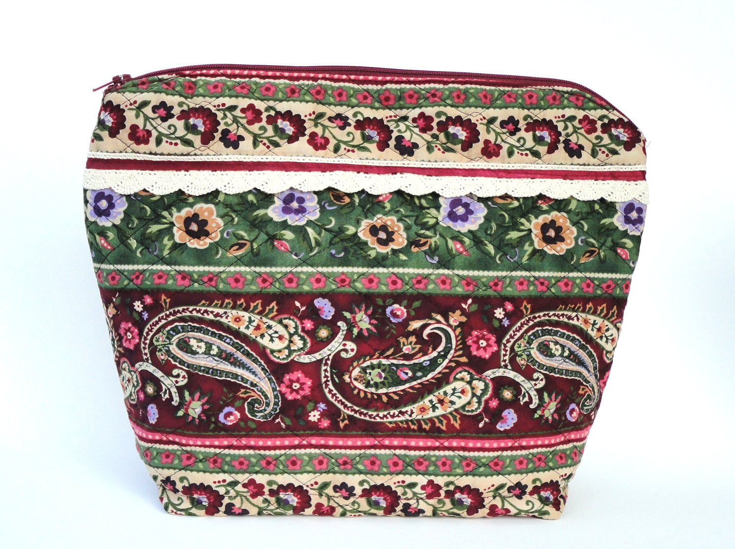 large makeup bag with compartments