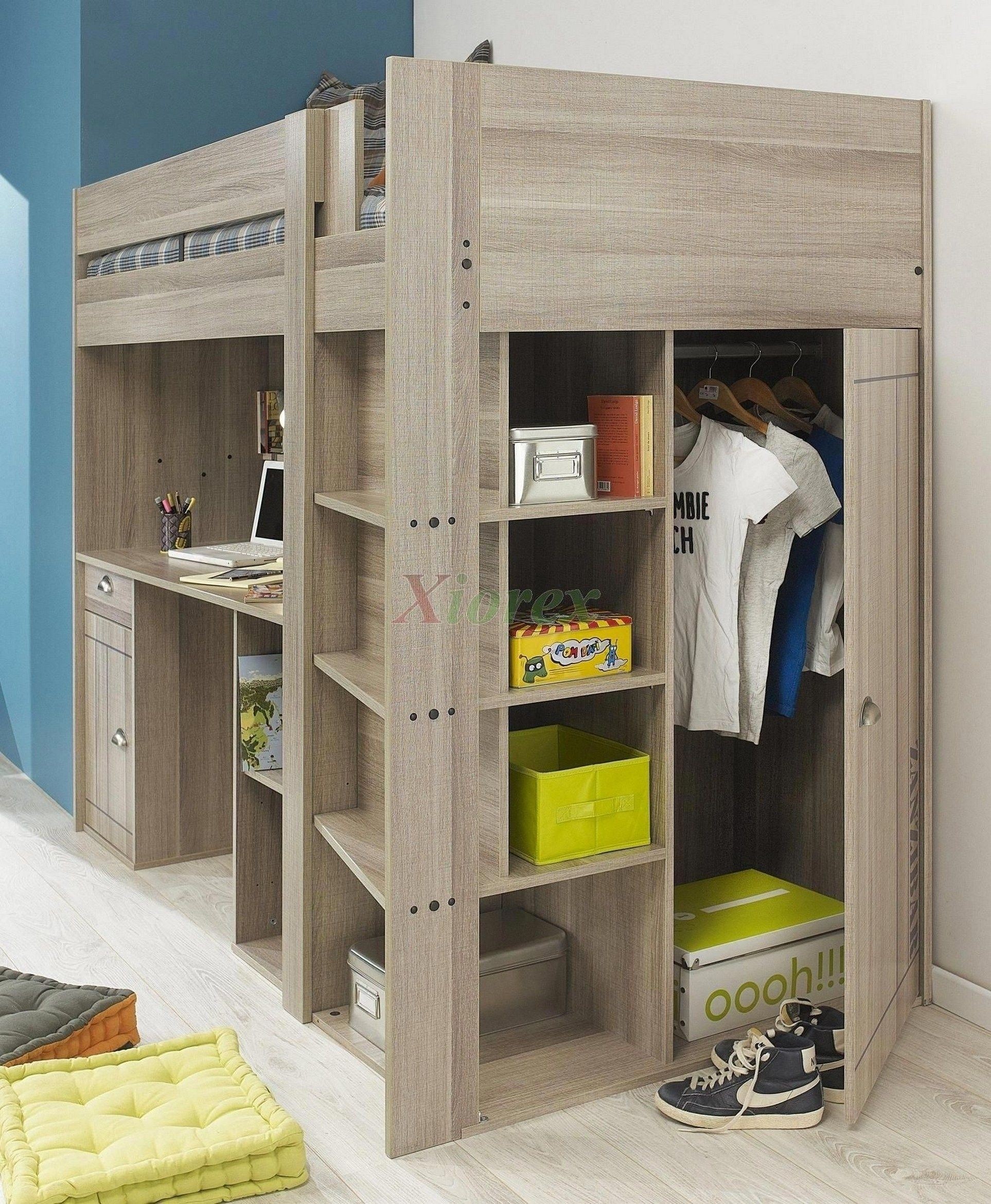 cabin bed with wardrobe and desk