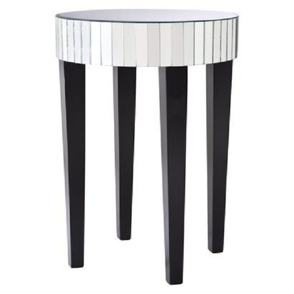 Mirrored round end table 13