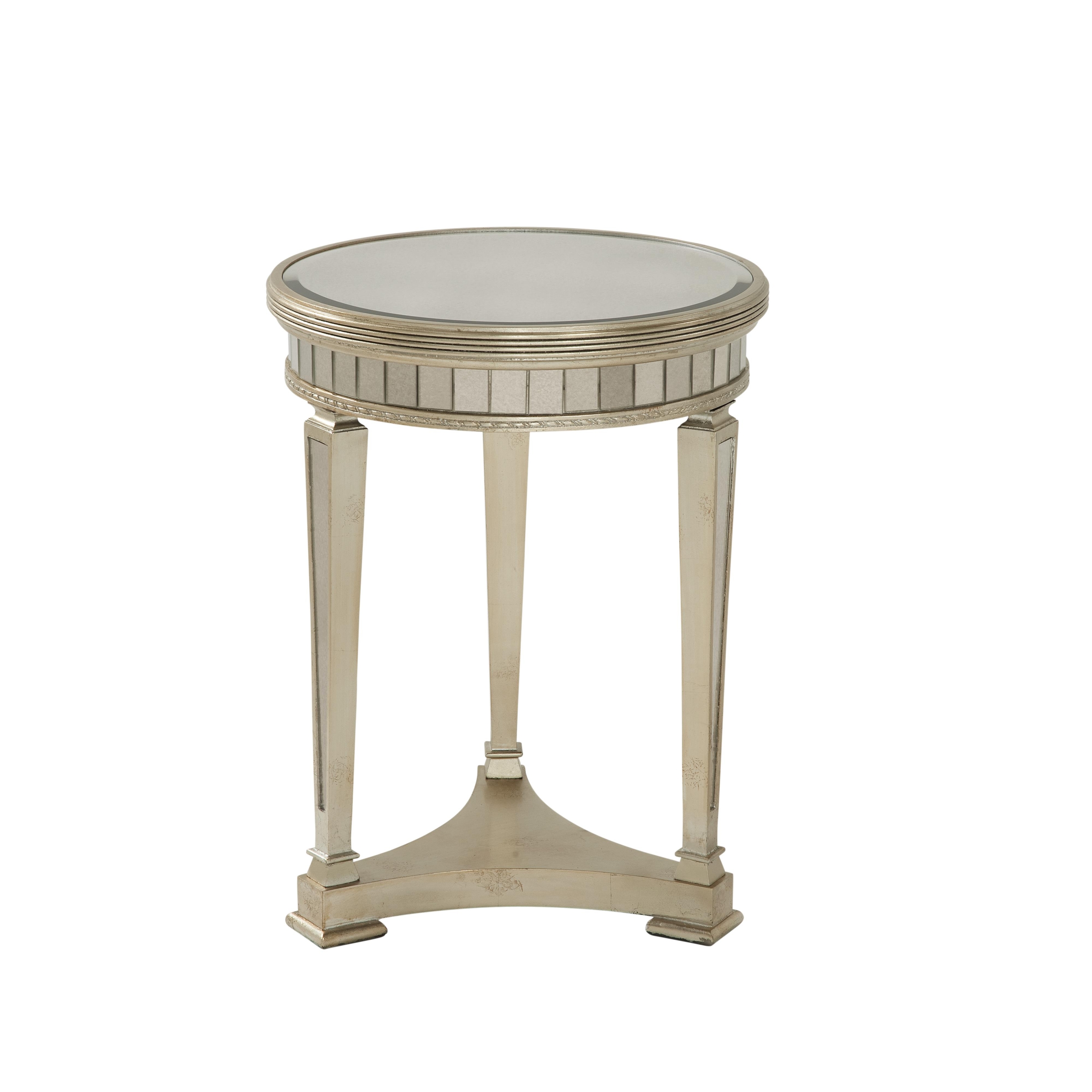 Mirrored round end table 2