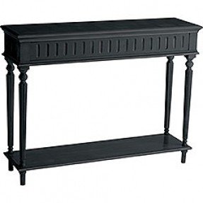 skinny black console table