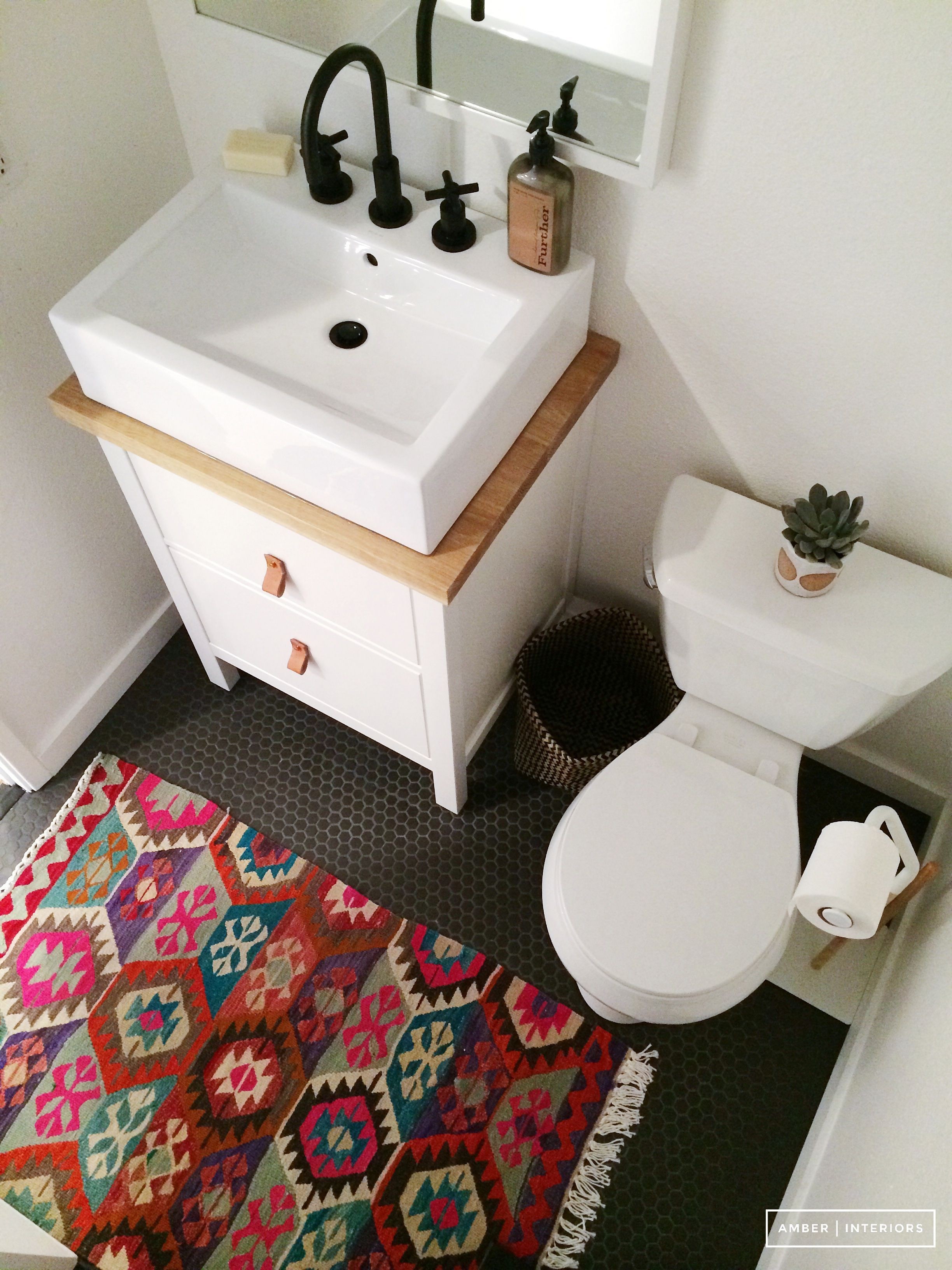 Patterned bathroom rugs