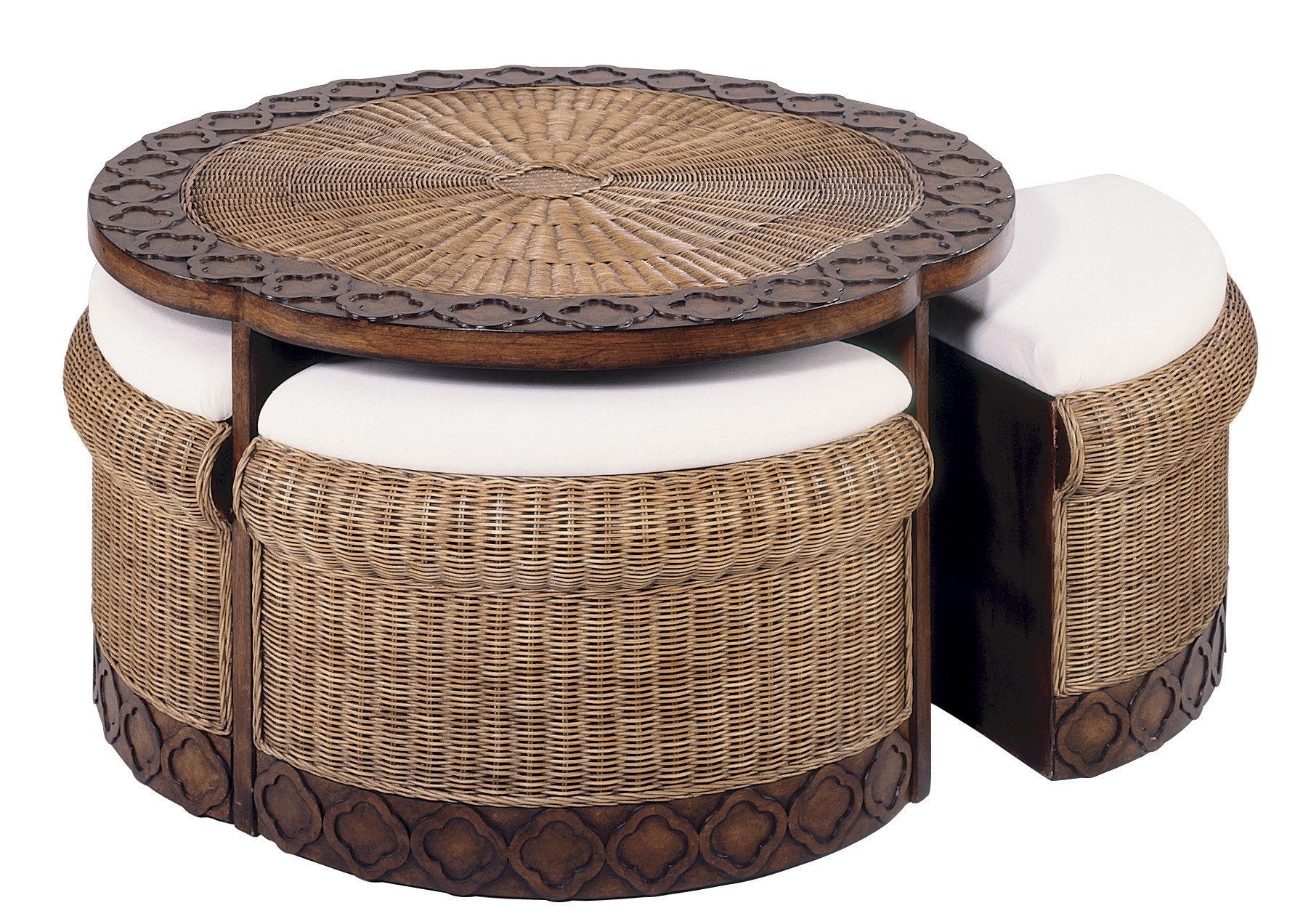 Rattan round coffee table 3