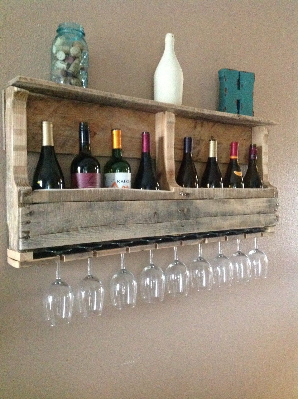 Reclaimed wood wine rack natural