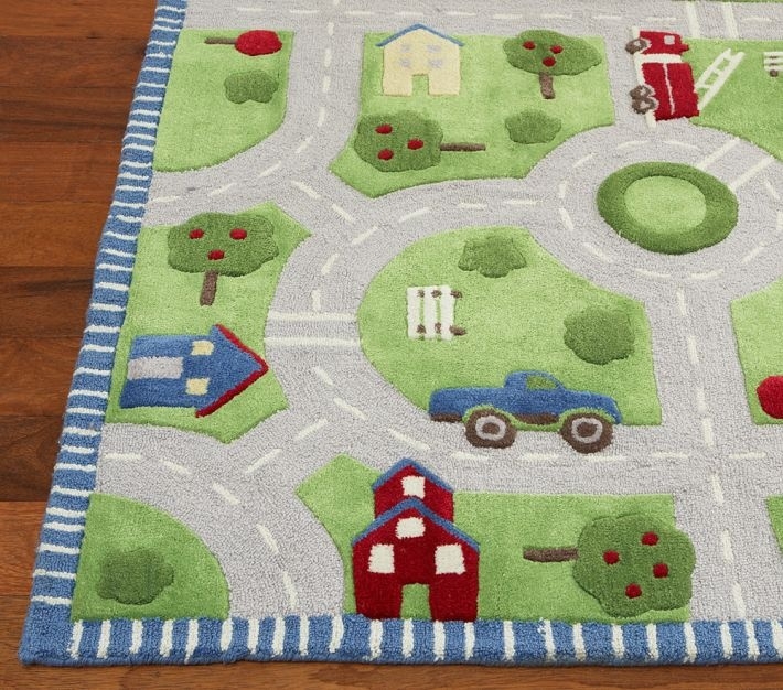 A aiyvi Kids Carpet Children Scene Education Lane Traffic Carpet Mat for Playing With Cars and Toys 