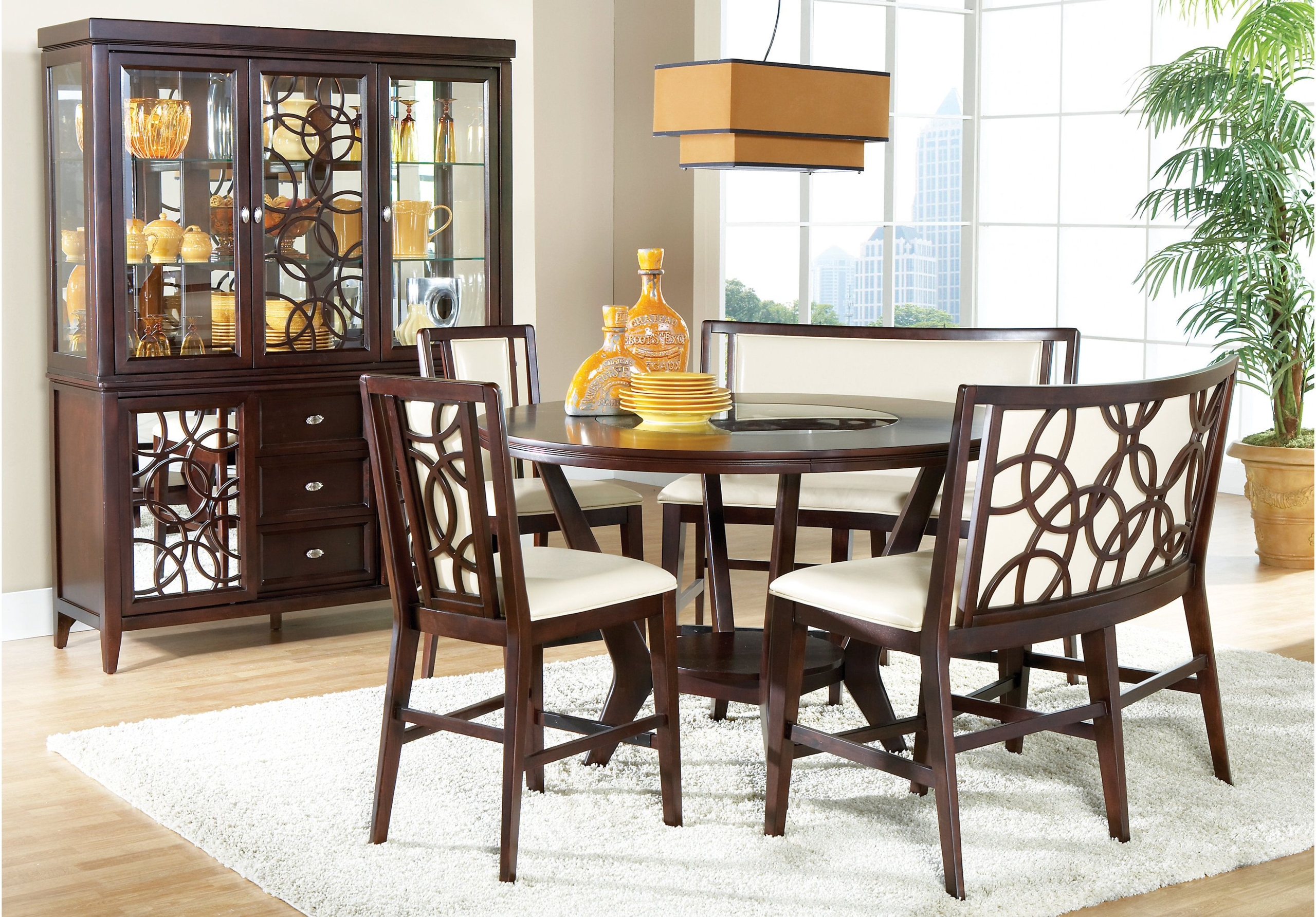 Round counter height dining table set 7