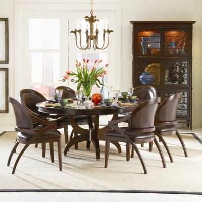 Round Dining Table Set With Leaf - Foter