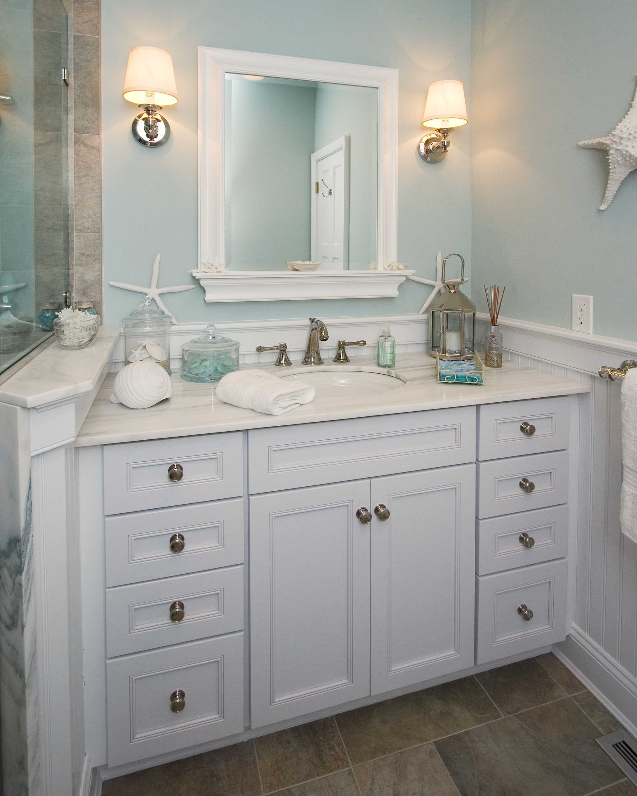 Turquoise bathroom vanity