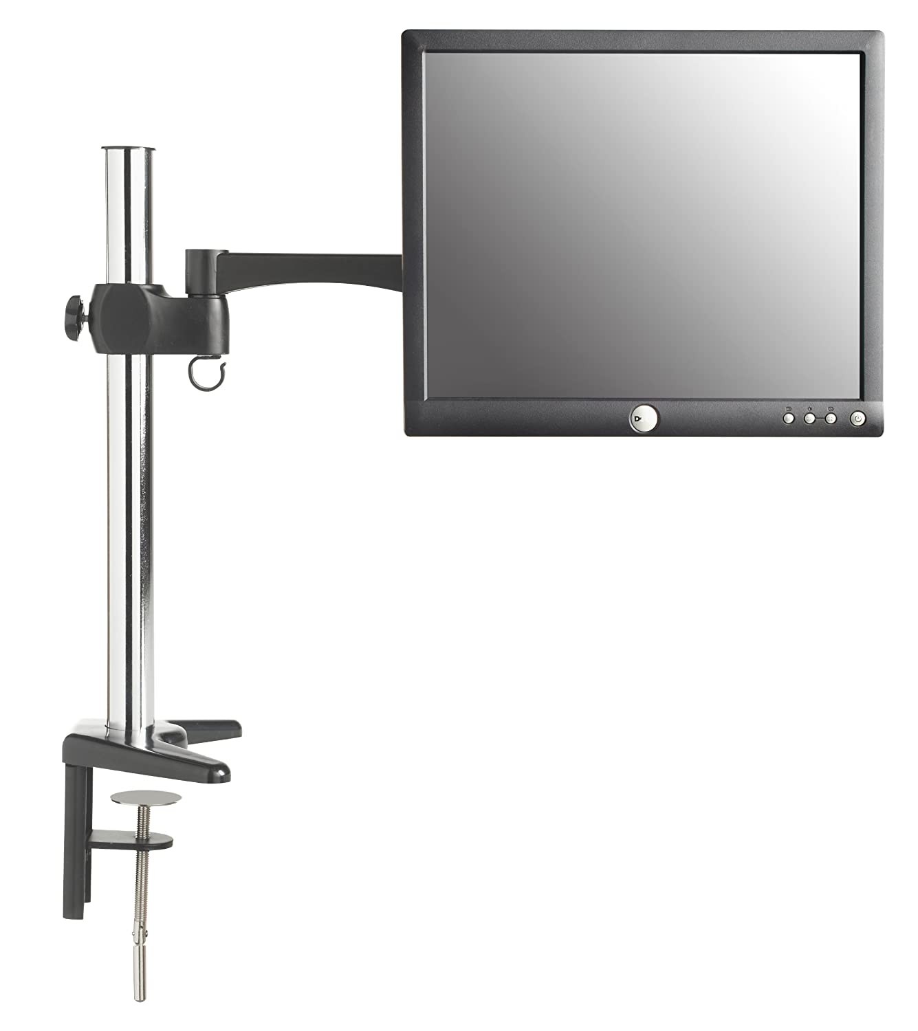 VonHaus Single LCD LED Monitor Desk Mount Bracket for 15"-27" with ±15° Tilt, 360° Rotation, Pull-Out Swivel Arm, Max VESA 100x100