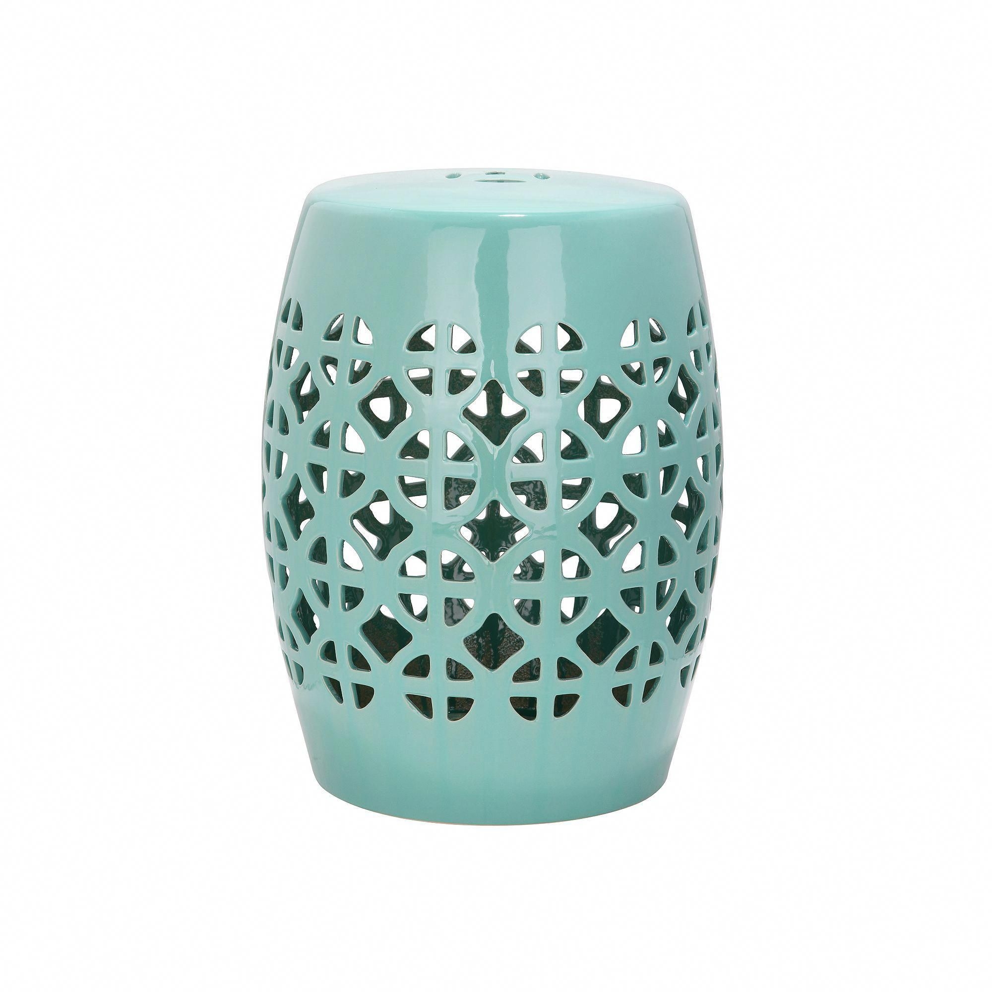White ceramic garden stool