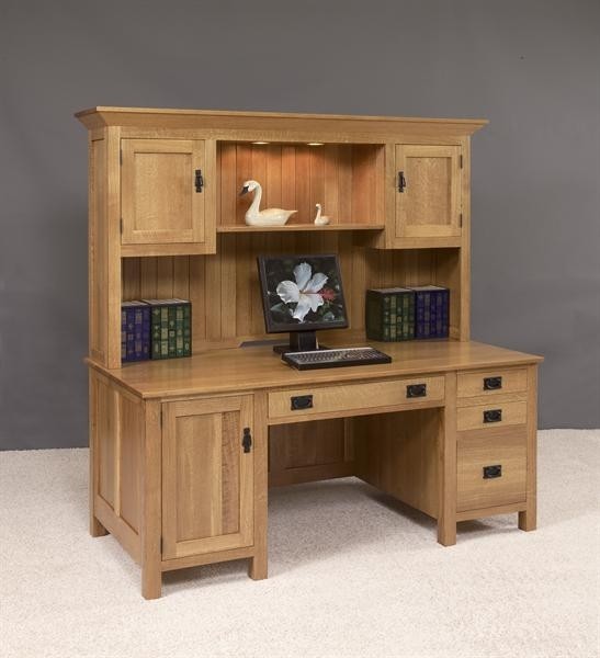 wood computer desk with hutch 4