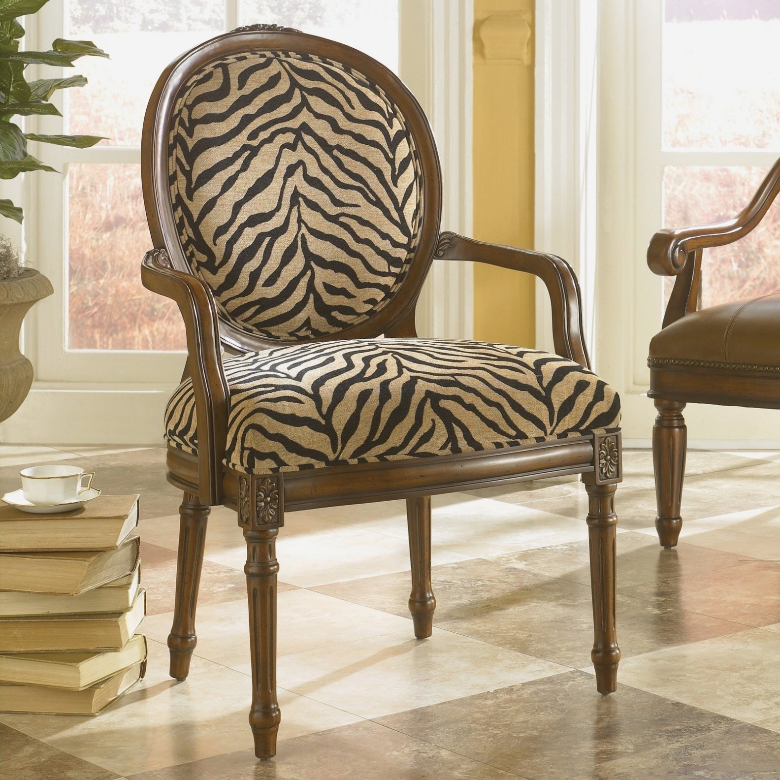 brown zebra chair