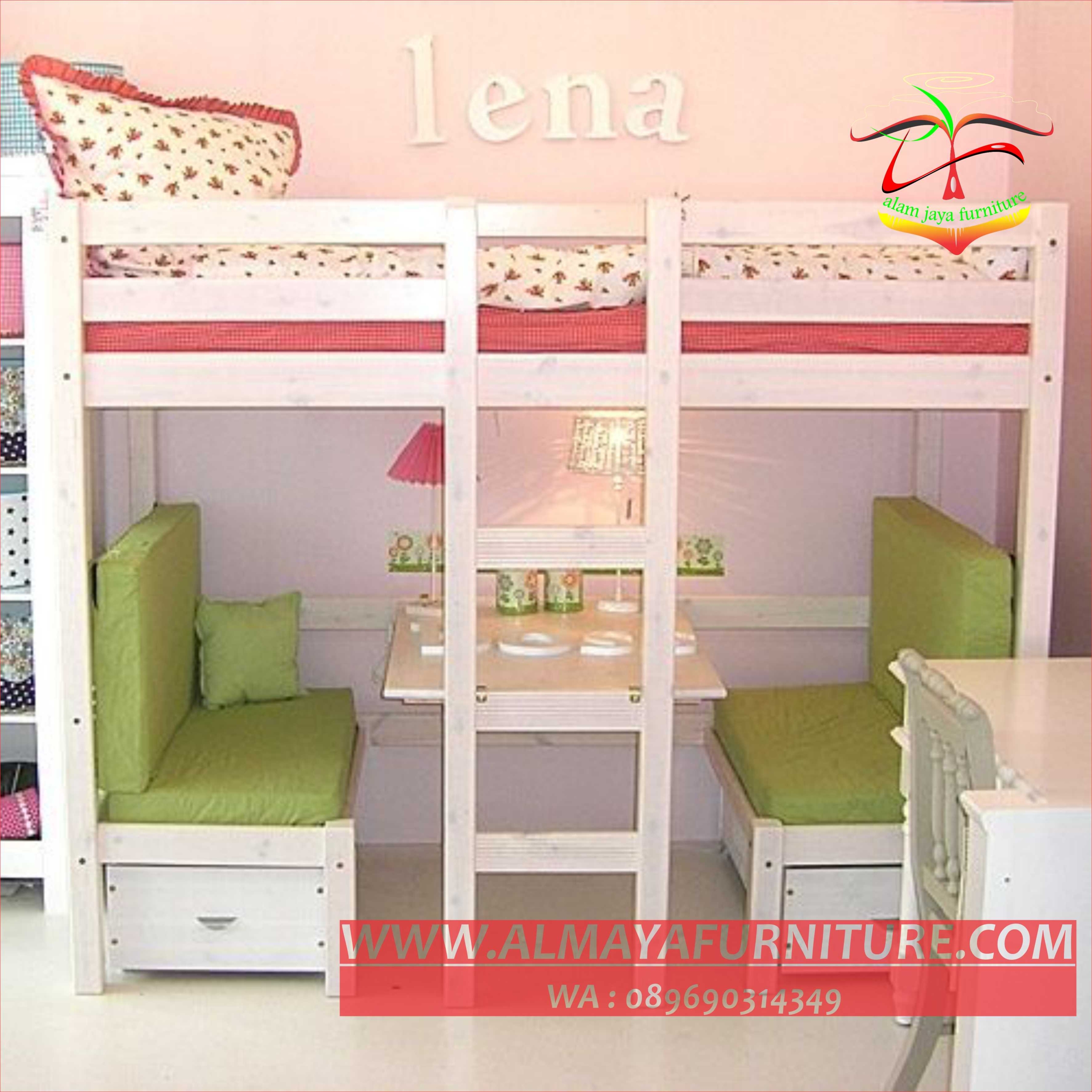 loft bed with benches and table