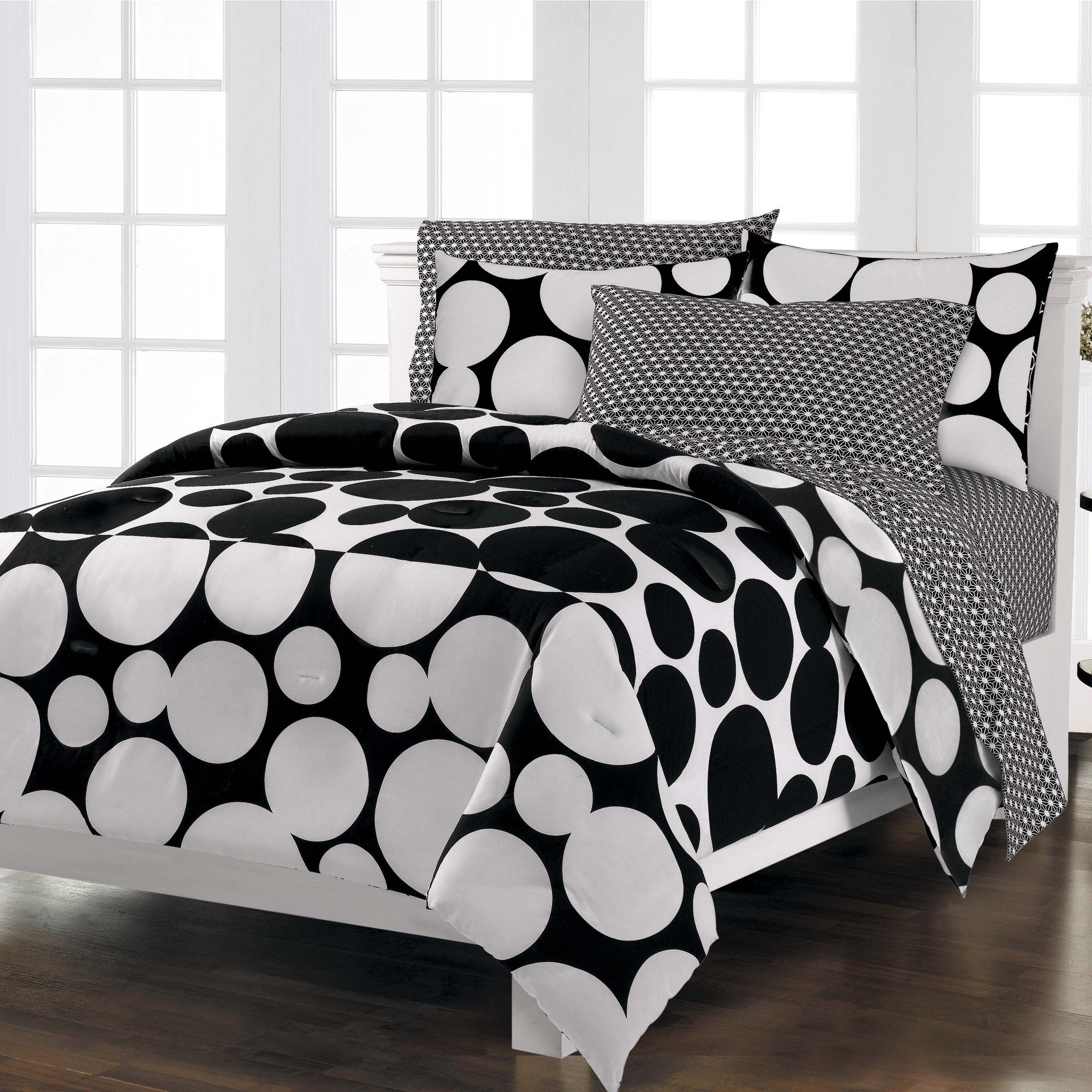 Bedding Home Furniture Diy Black Colour Polka Dot Circle Spots