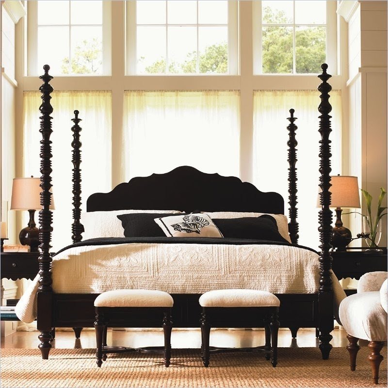 Black four poster bed 5