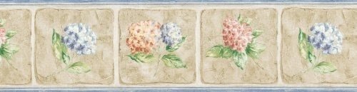 Brewster 418B229 Borders and More Floral Tile Wall Border, 8-Inch by 180-Inch