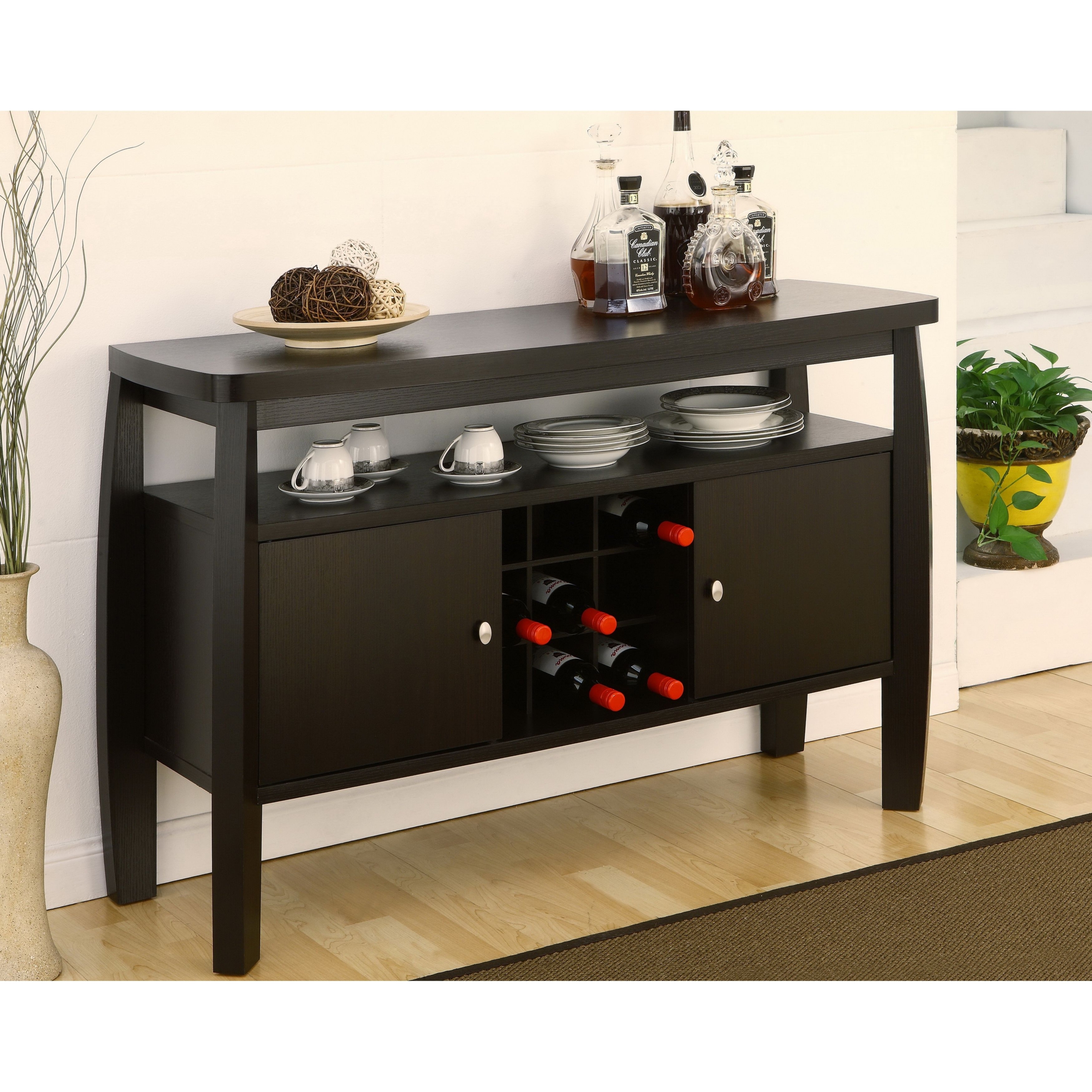 server table with wine rack