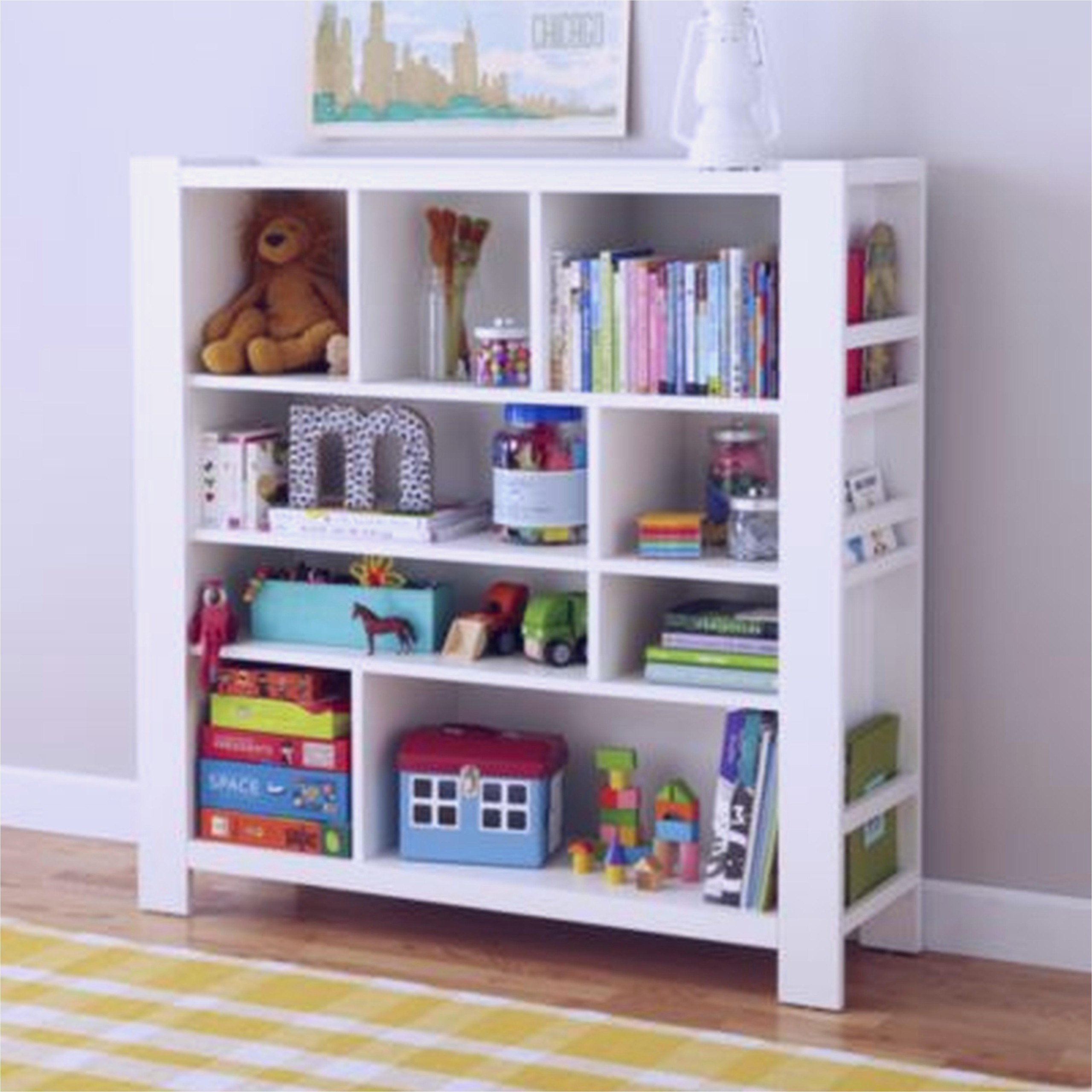 white childrens bookcase