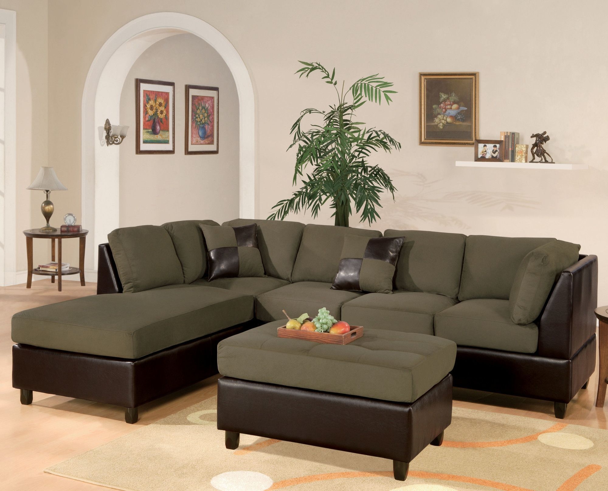 Green sectional sofa with chaise 6