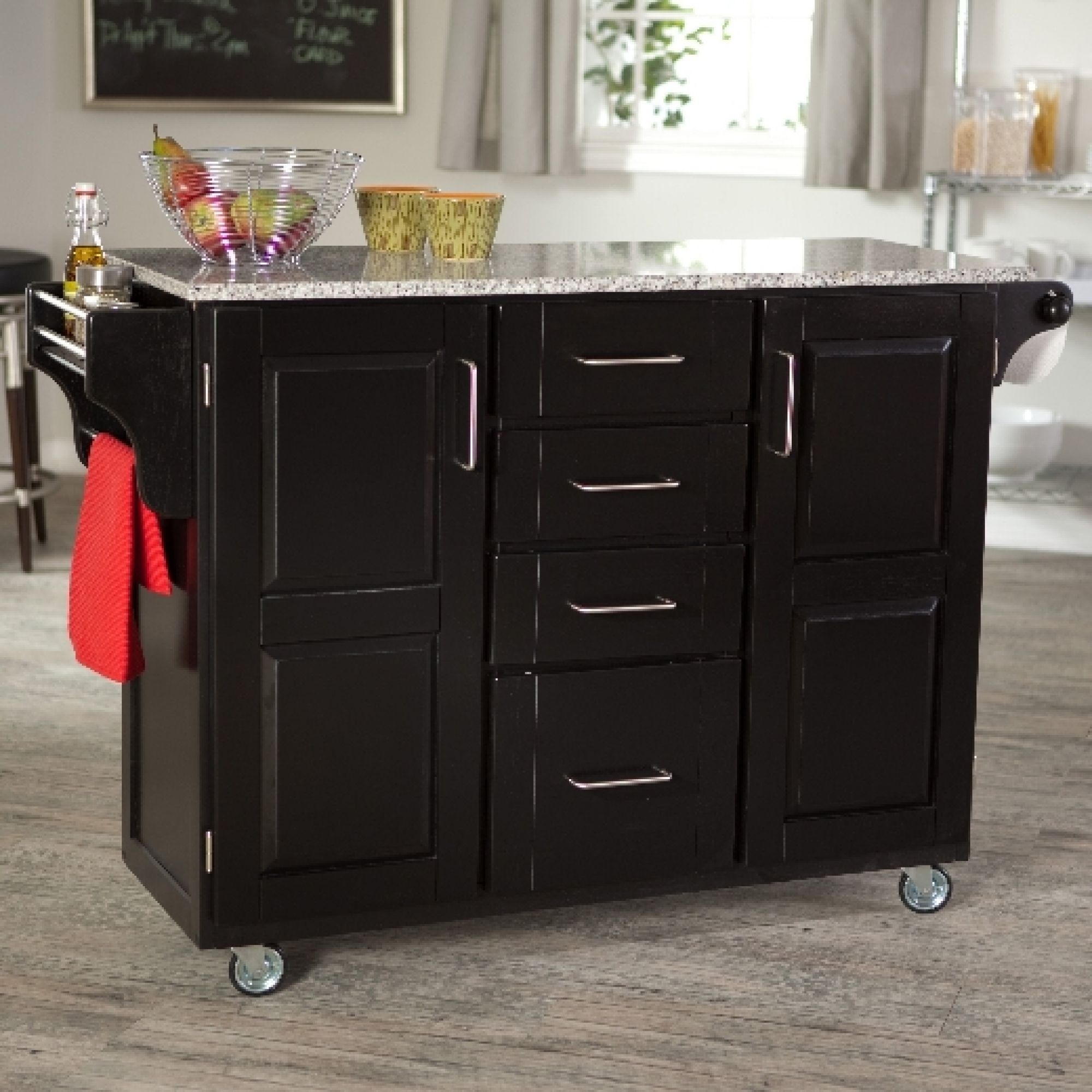 Granite Top Portable Kitchen Island