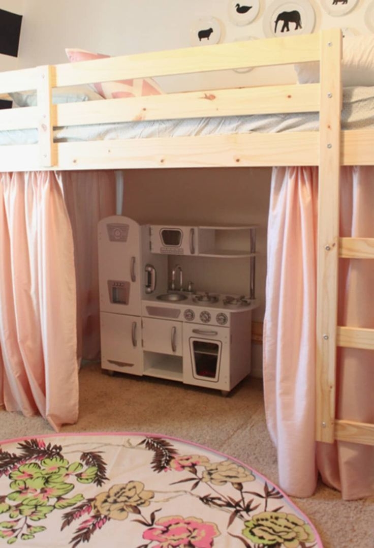 loft bunk bed with crib underneath