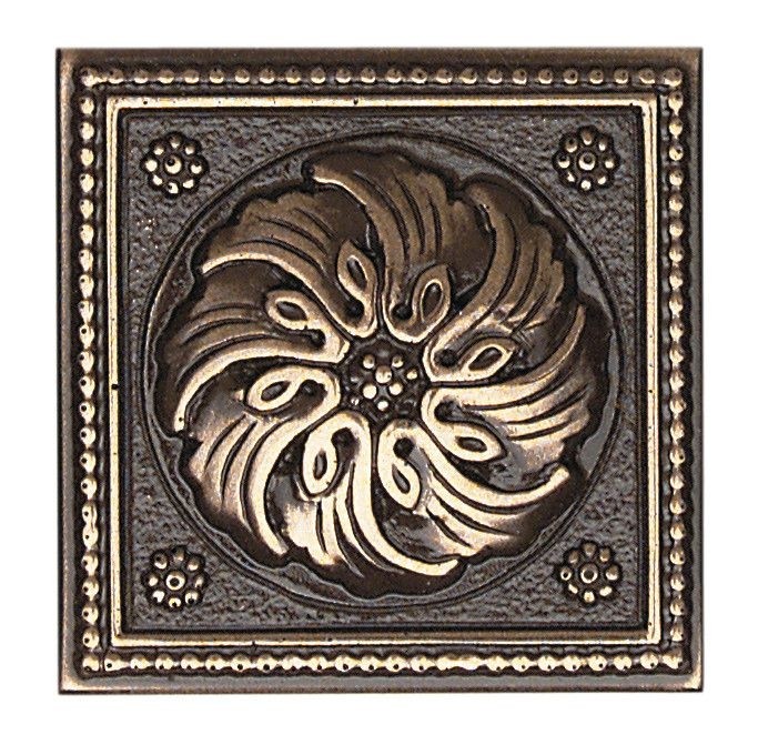 Metal Ages 2" x 2" Celtic Glazed Decorative Tile Insert in Polished Bronze