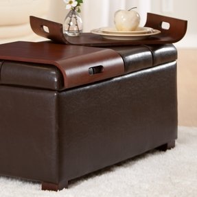 Leather Storage Ottoman With Tray Ideas On Foter