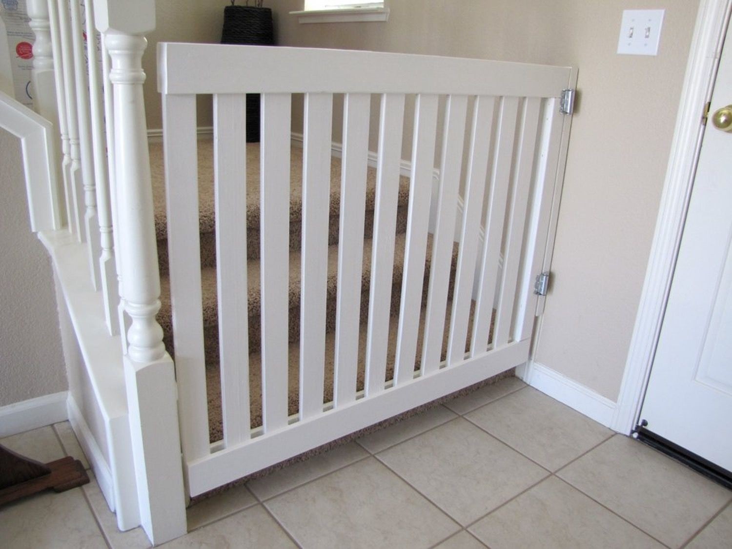 Top of store stairs pet gate