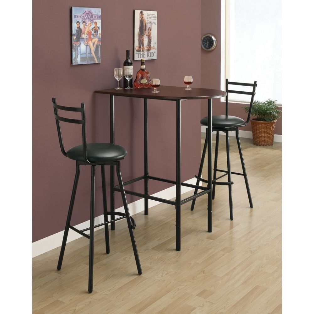 Pub Table Chair Bar High Bistro Small Kitchen Dining Room Patio Black Brown Dorm