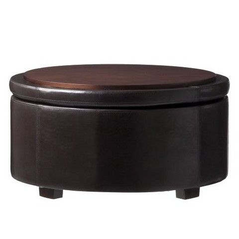 Round storage ottoman coffee table 2