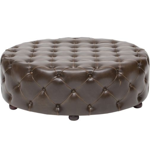Round tufted ottoman coffee table 12