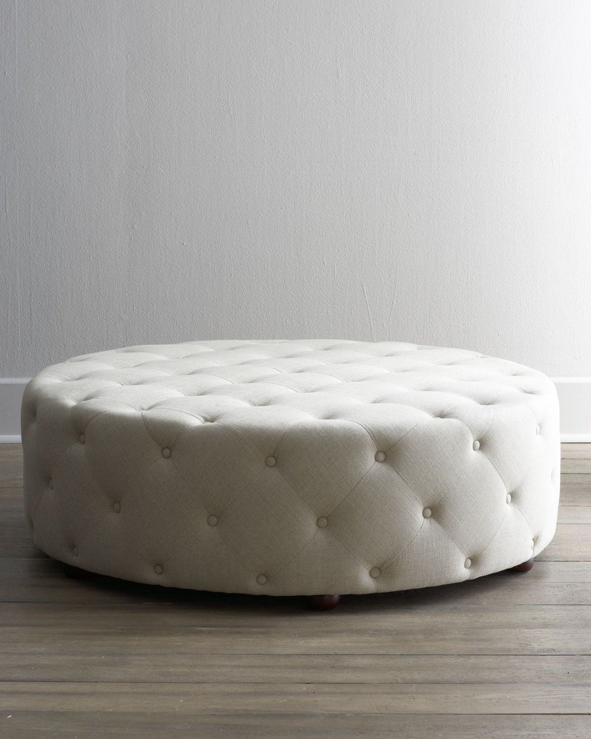 Round tufted ottoman coffee table 3