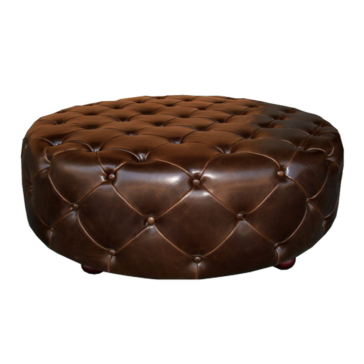 Round tufted ottoman coffee table 6