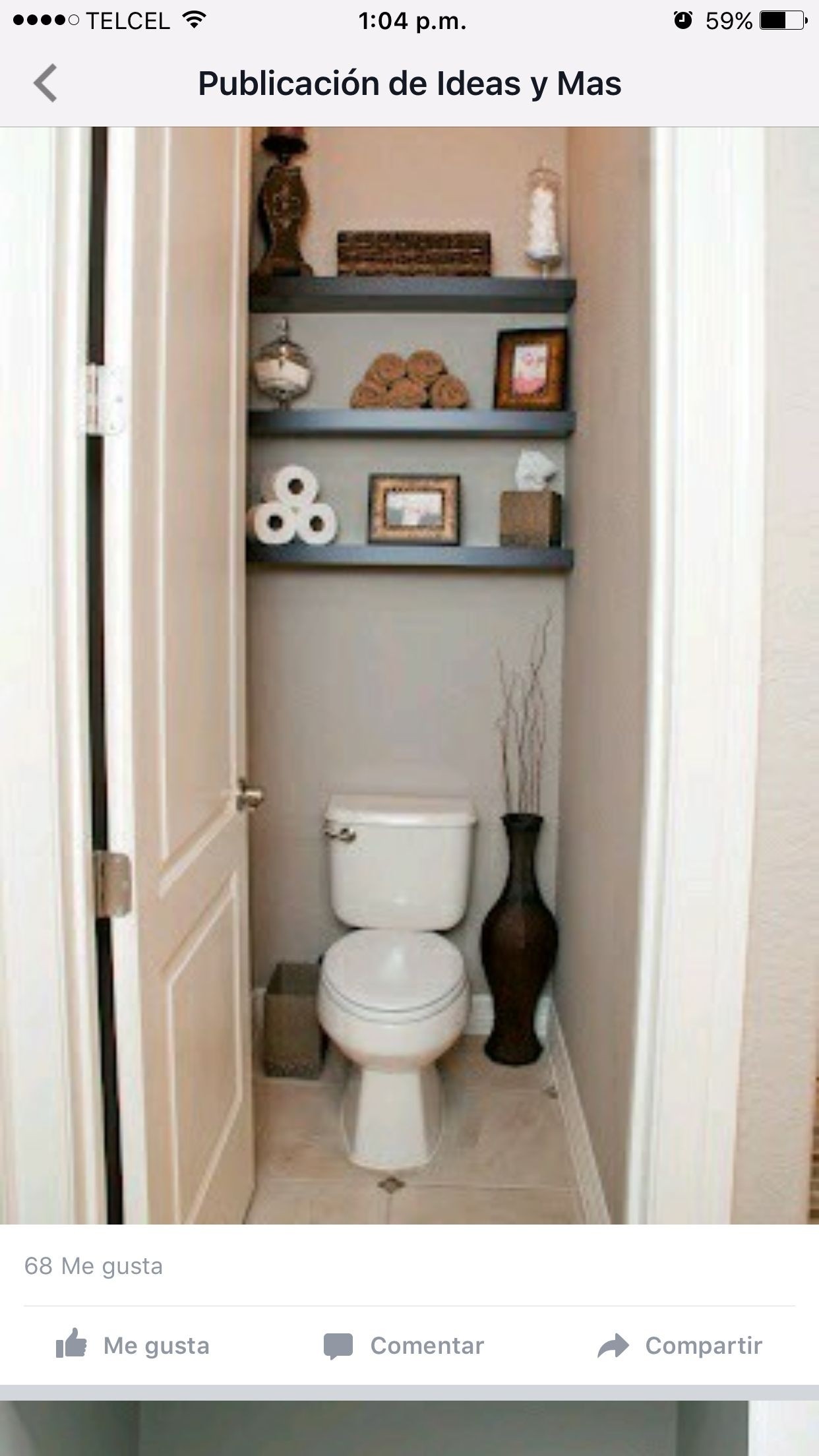 behind toilet shelf