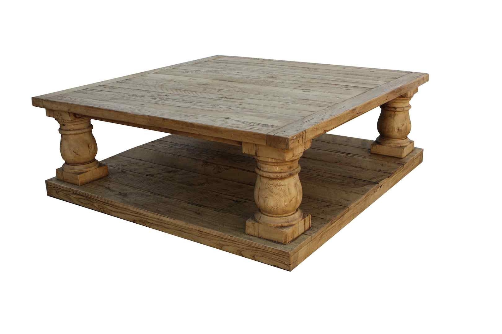 Solid wood square coffee table