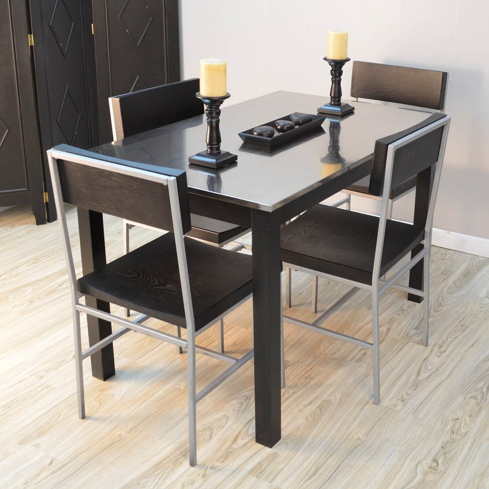 stainless steel kitchen table and chairs