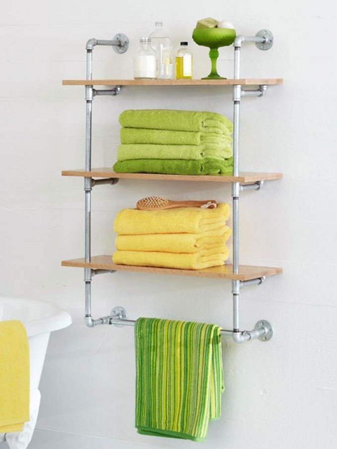 Bathroom towel ladder wood