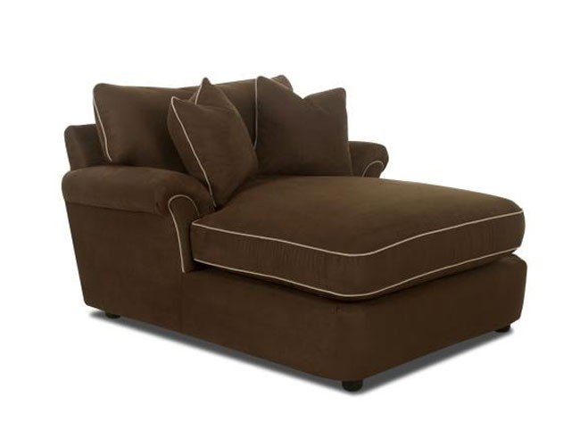 Brown leather chaise lounge