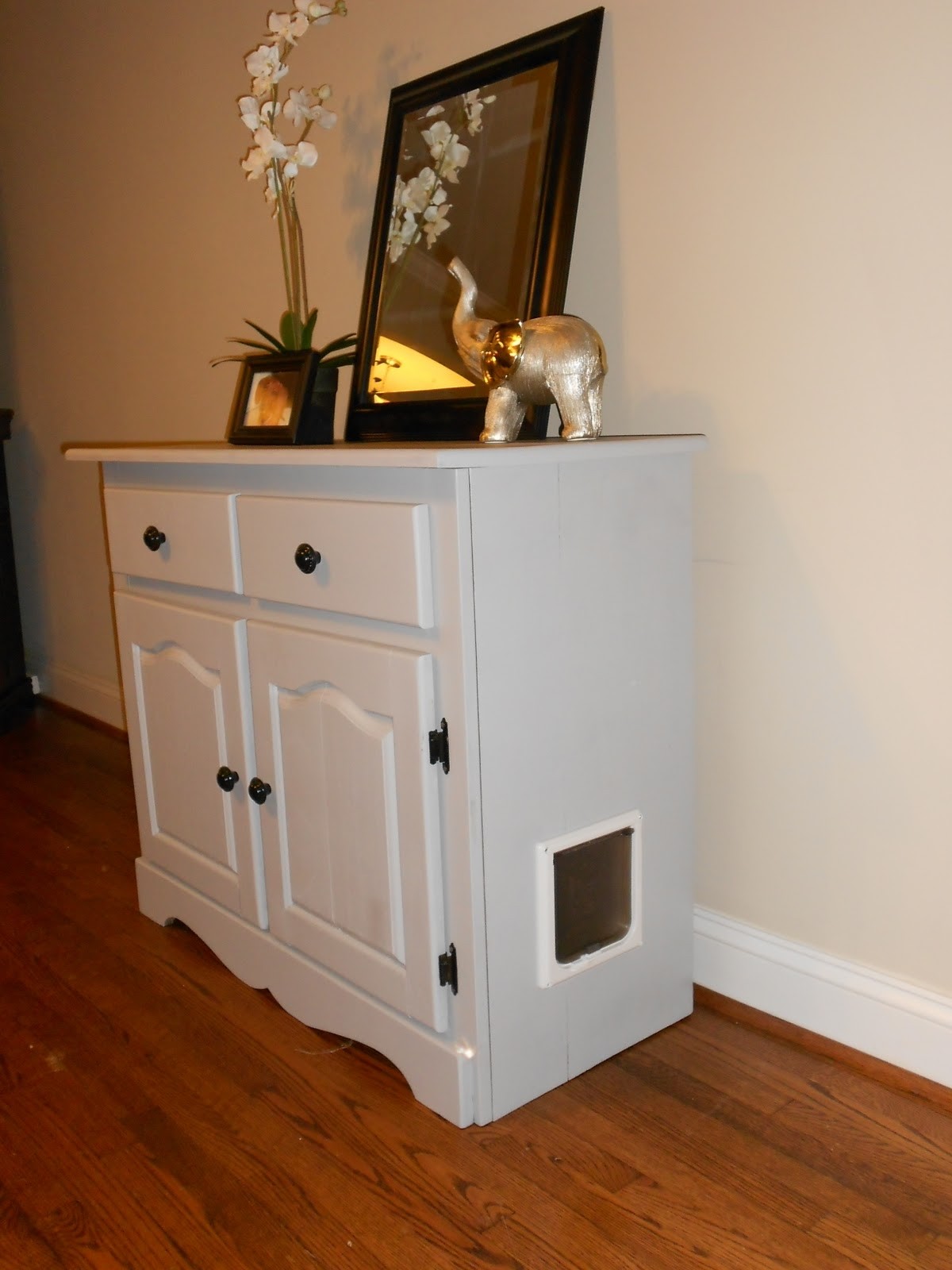 Cat Litter Box Cabinet With Drawers