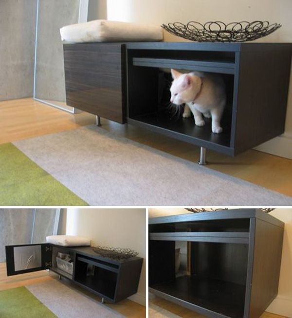 Furniture Cat Litter Box Cabinet for 