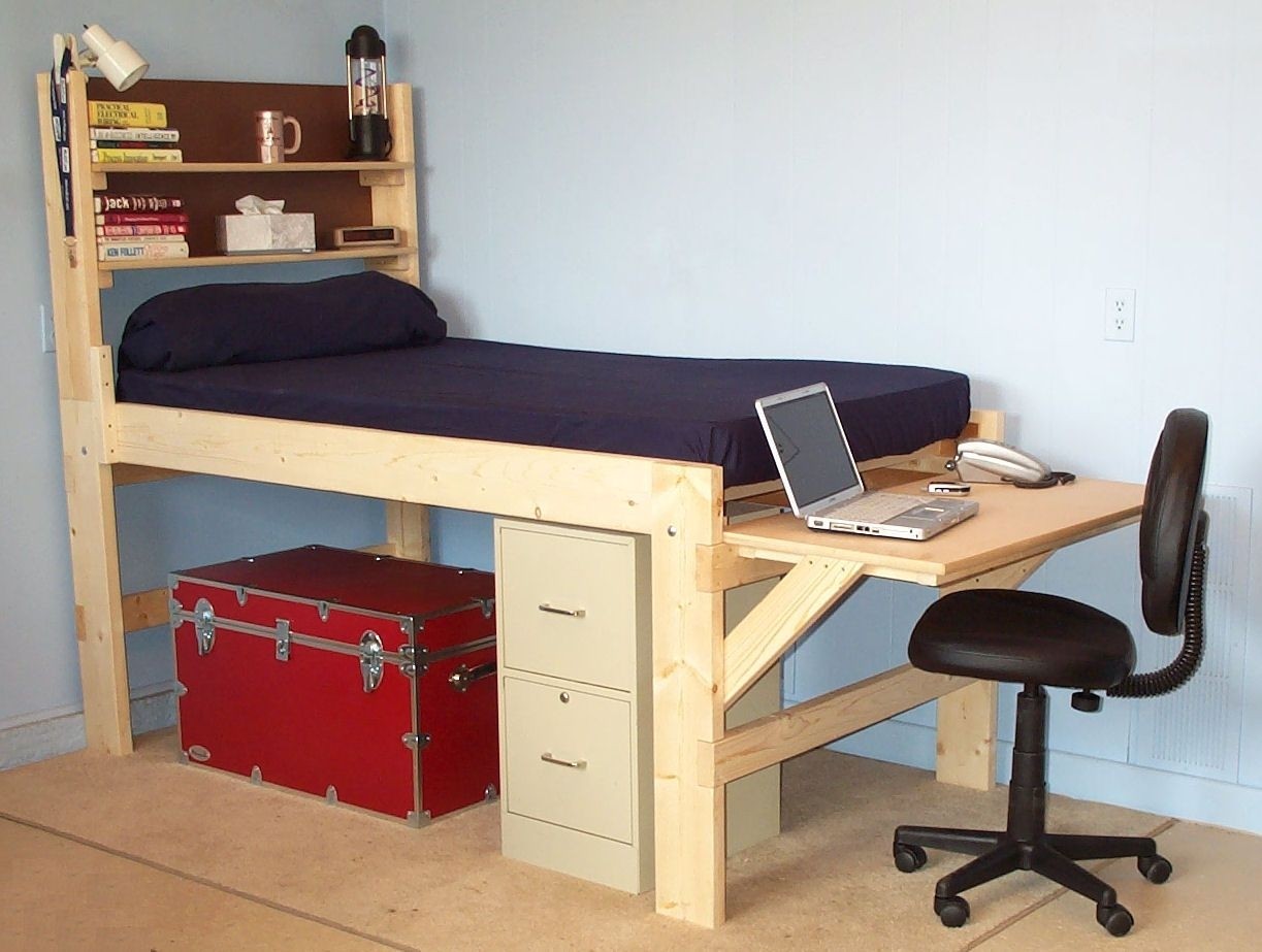 College loft bed with desk