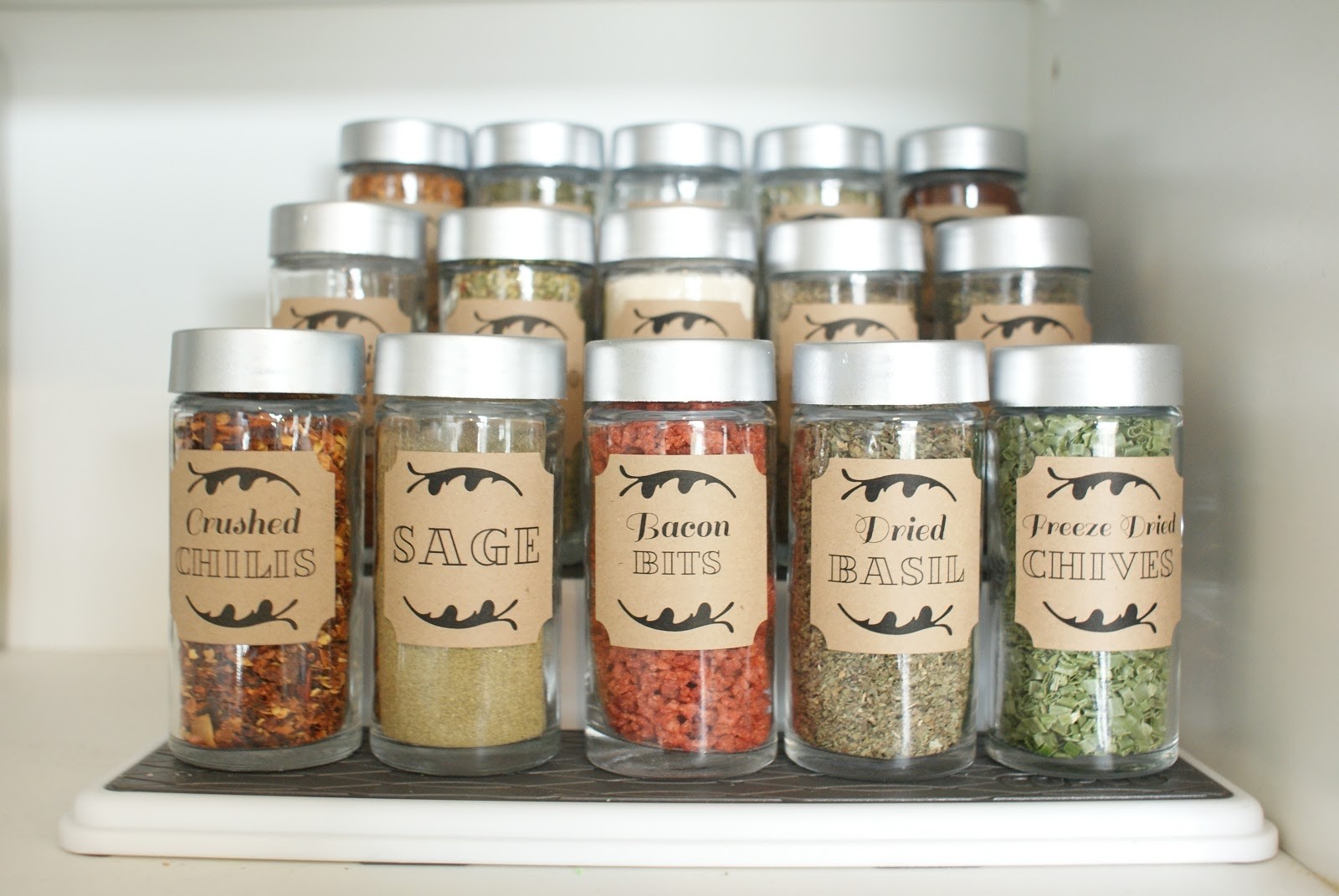 Unusual spice shop jars