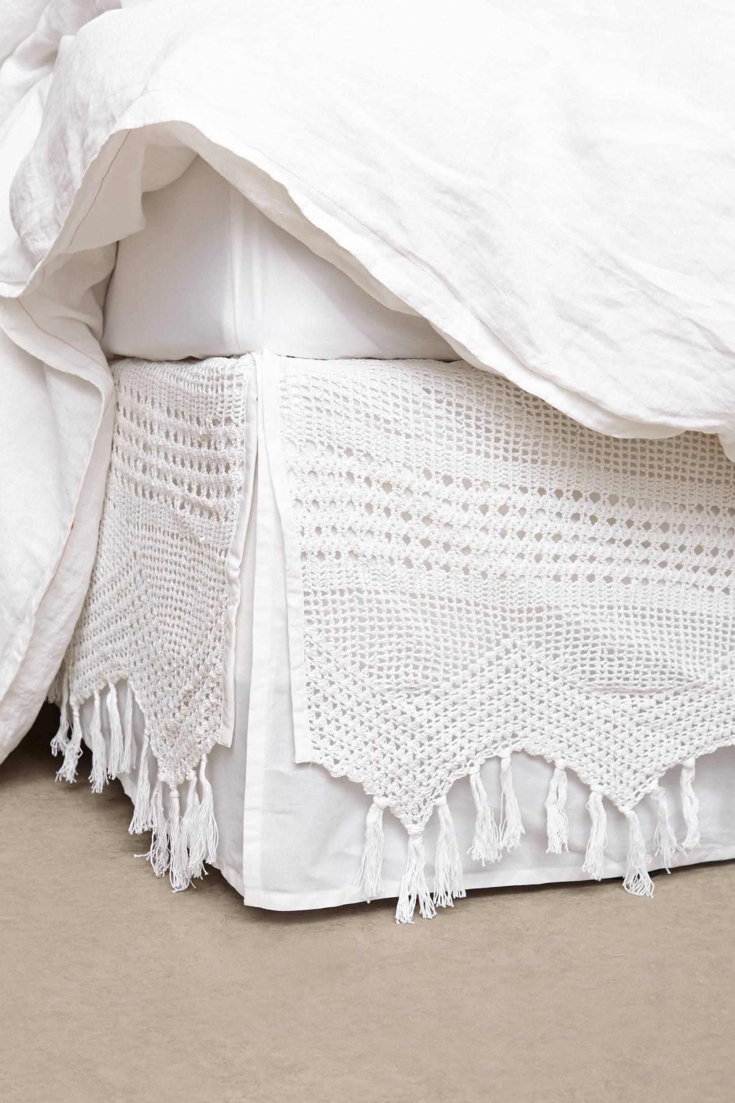 Crocheted bed skirt