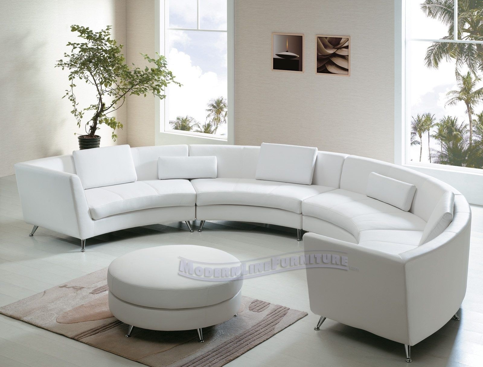 Curved fabric sofa