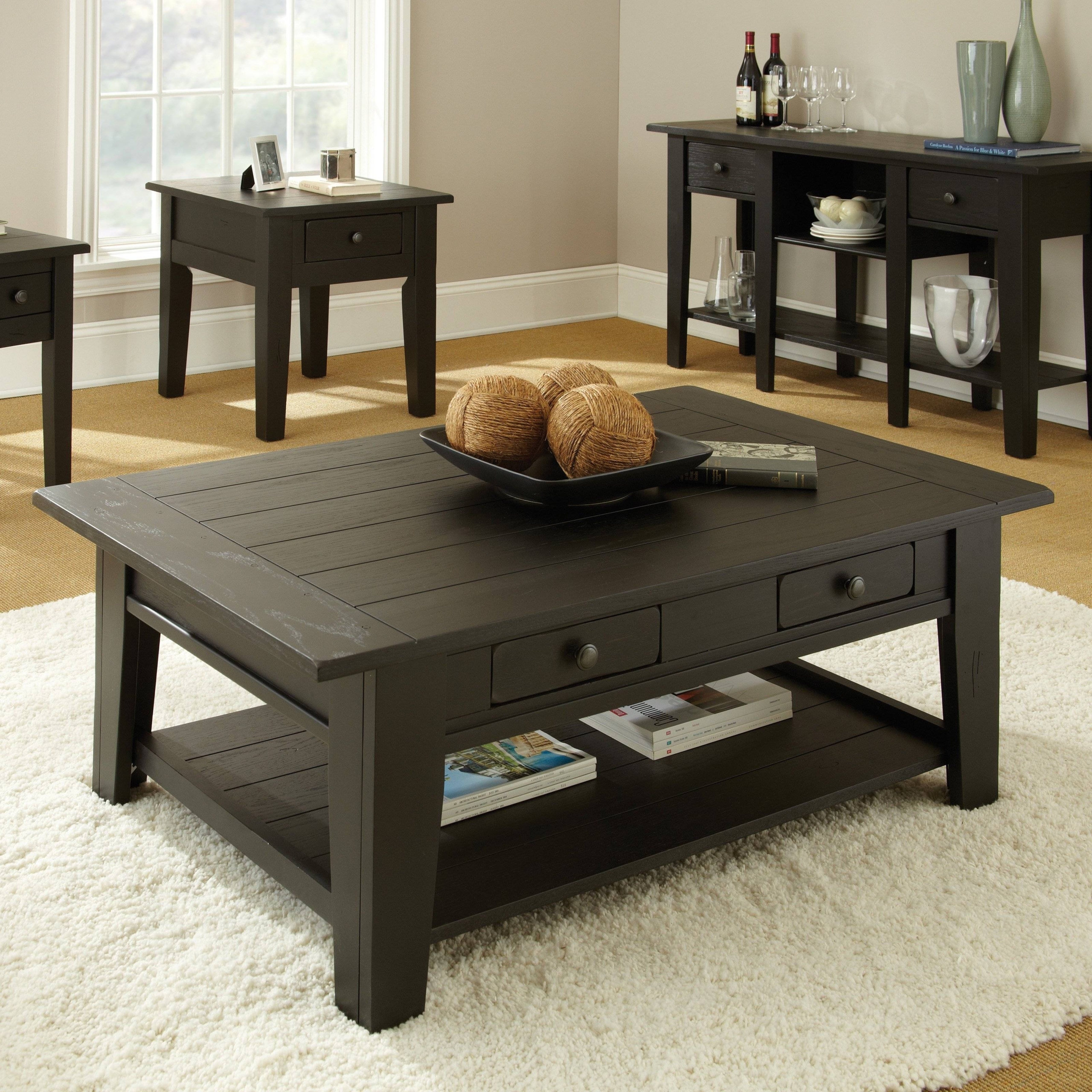 Large dark wood store coffee table