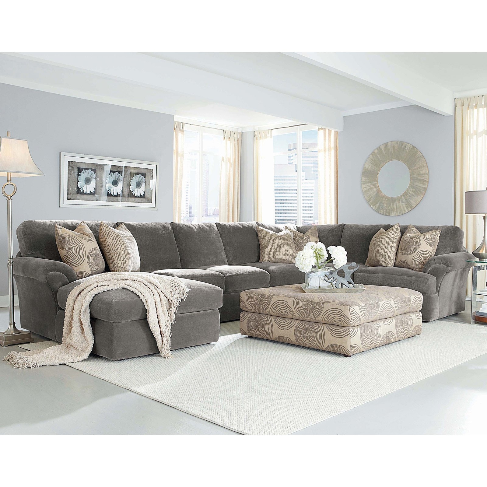 Microfiber Sectional Sofa With Ottoman Ideas on Foter