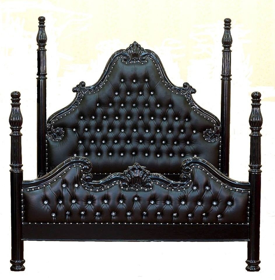 French Louis Xvi 4 Poster Bed Black Crystals King Size Affordable Luxury